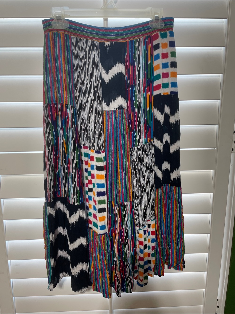 Carole Little Multicolor Patchwork Maxi Skirt with Bold Stripes